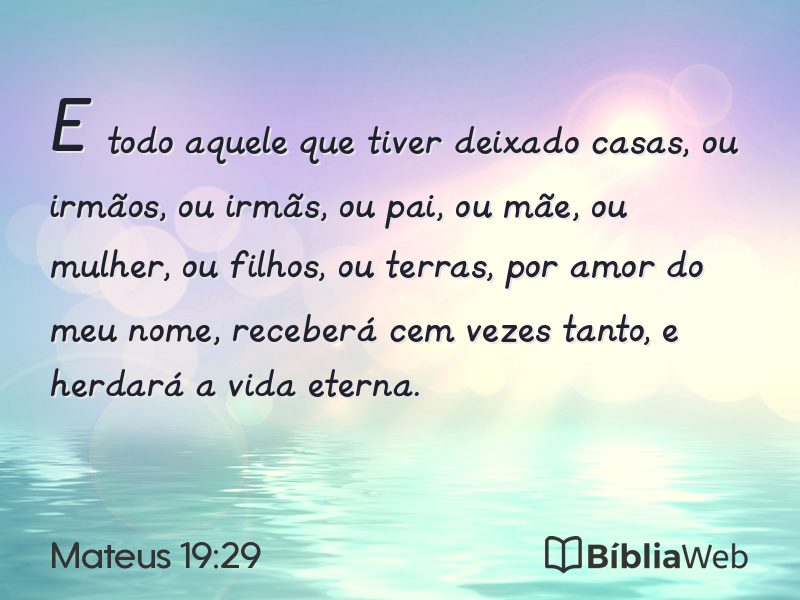 Mateus 19:29 em imagem para compartilhar