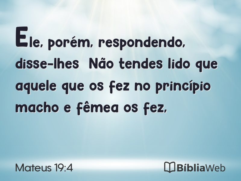 Mateus 19:4 em imagem para compartilhar