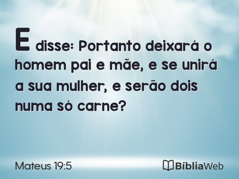 Mateus 19:5 em imagem para compartilhar