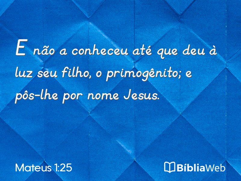 Mateus 1:25 em imagem para compartilhar