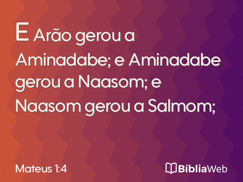 Mateus 1:4 em imagem para compartilhar
