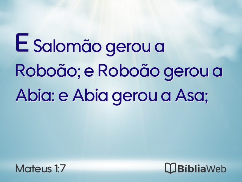 Mateus 1:7 em imagem para compartilhar