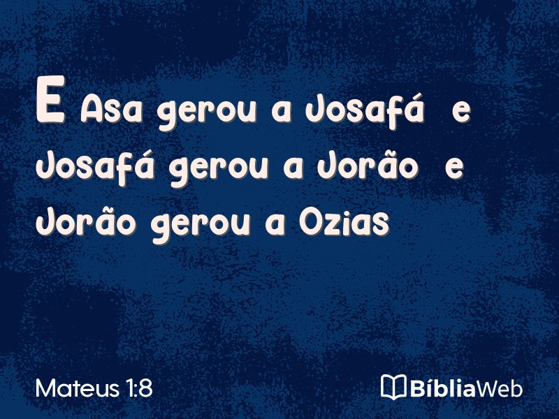 Mateus 1:8 em imagem para compartilhar