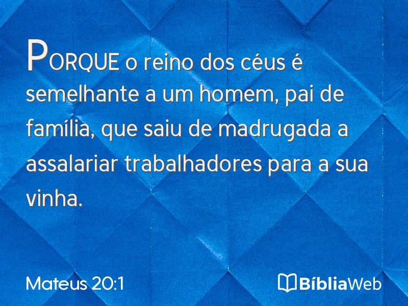 Mateus 20:1 em imagem para compartilhar