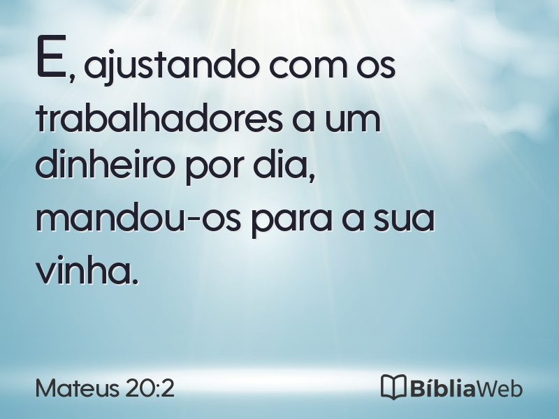 Mateus 20:2 em imagem para compartilhar