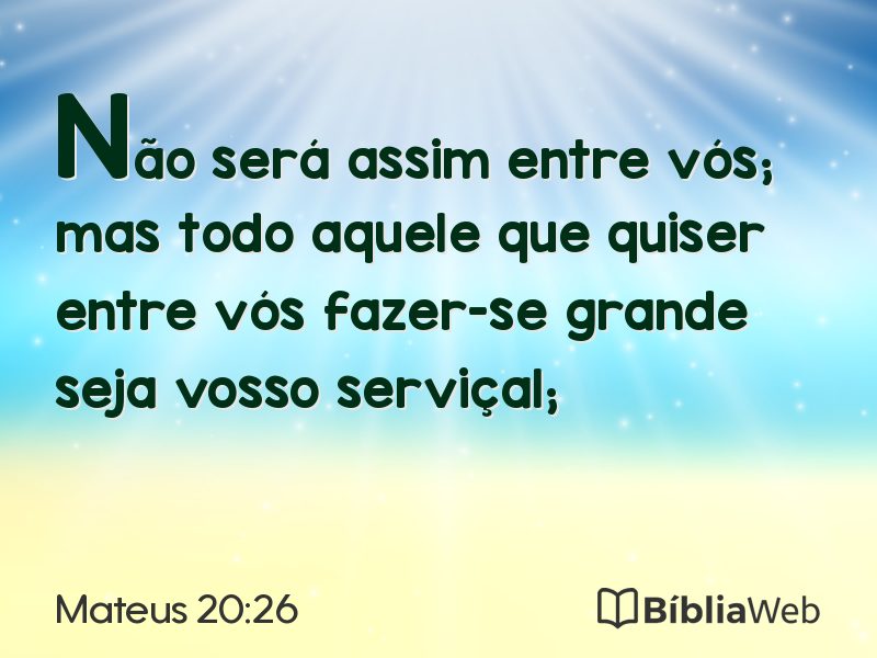 Mateus 20:26 em imagem para compartilhar