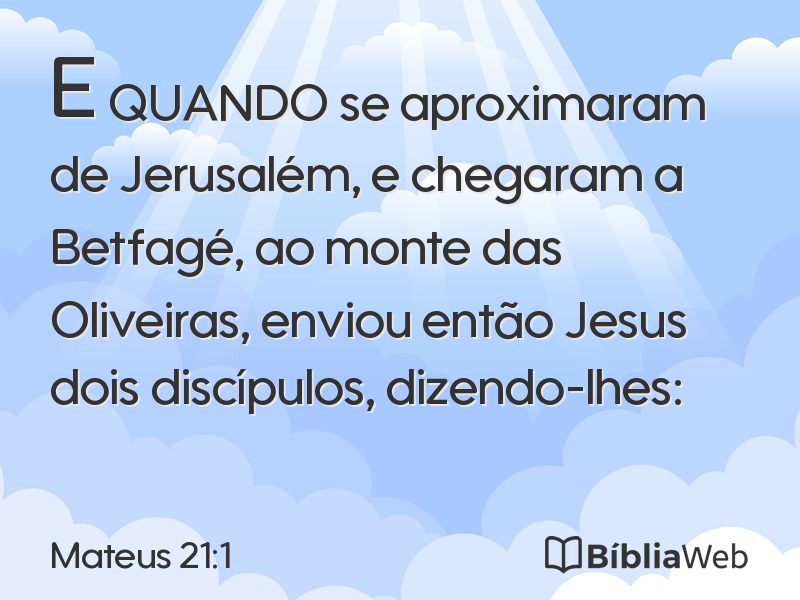 Mateus 21:1 em imagem para compartilhar