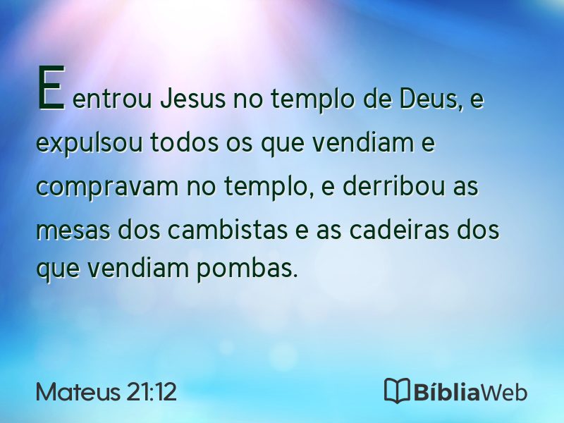 Mateus 21:12 em imagem para compartilhar