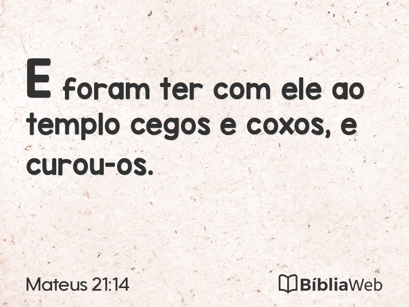 Mateus 21:14 em imagem para compartilhar