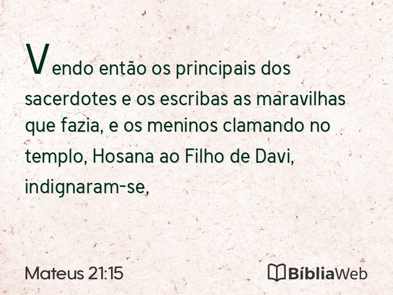 Mateus 21:15 em imagem para compartilhar