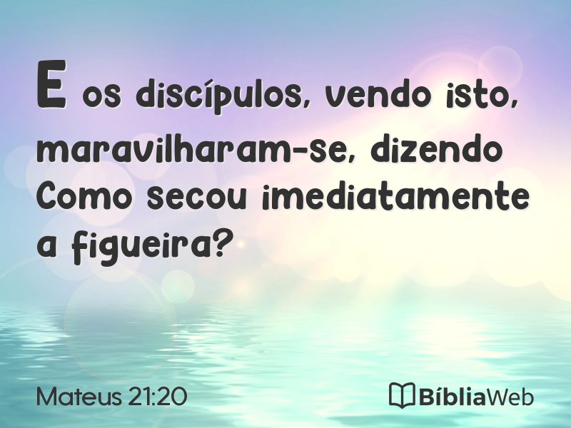 Mateus 21:20 em imagem para compartilhar