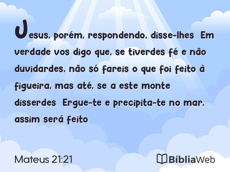 Mateus 21:21 em imagem para compartilhar