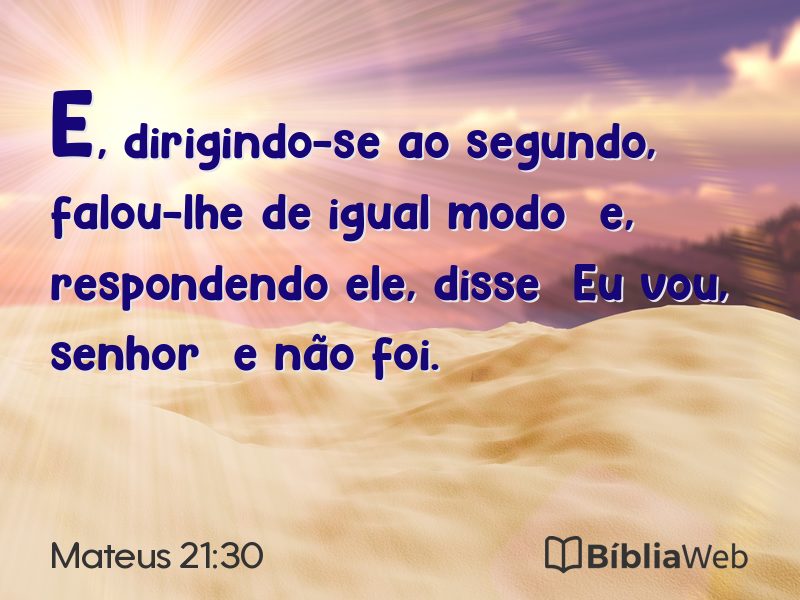 Mateus 21:30 em imagem para compartilhar