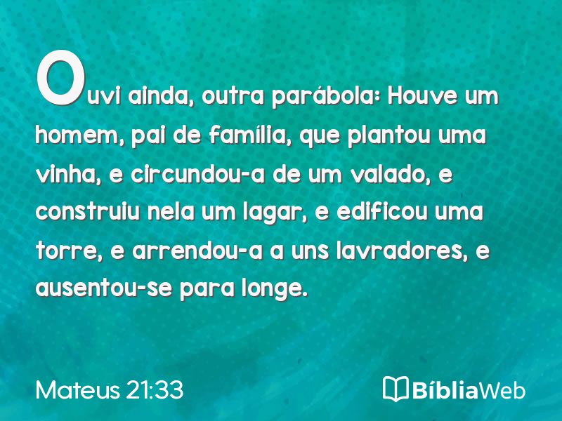 Mateus 21:33 em imagem para compartilhar