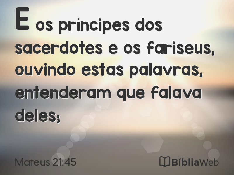 Mateus 21:45 em imagem para compartilhar