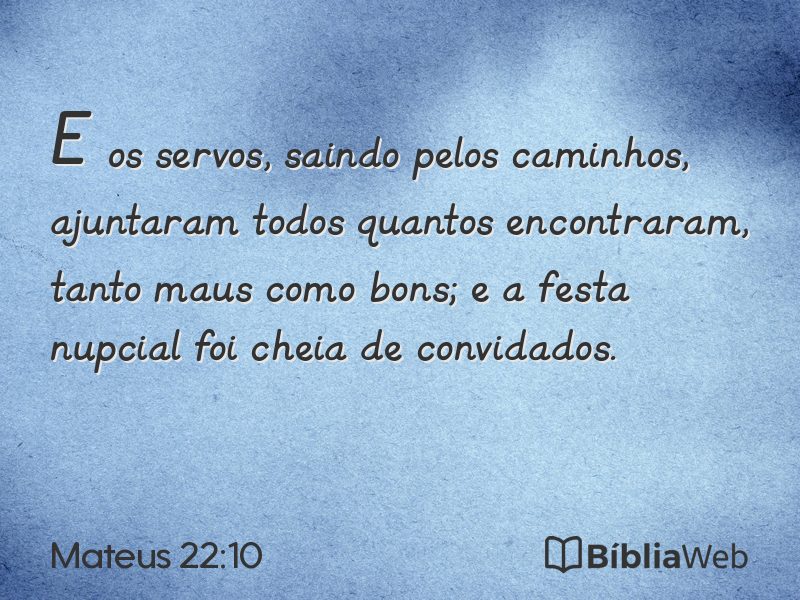 Mateus 22:10 em imagem para compartilhar