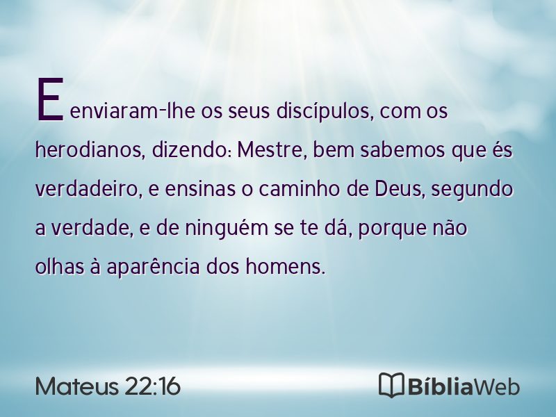 Mateus 22:16 em imagem para compartilhar