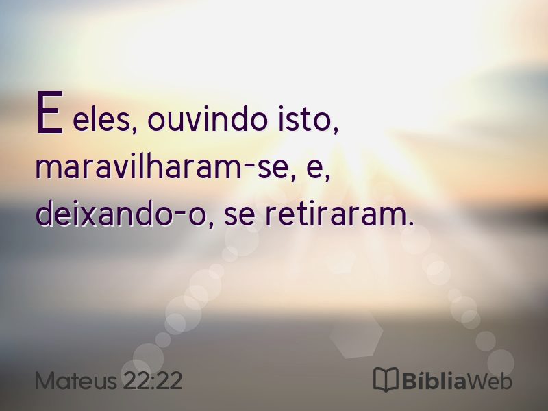 Mateus 22:22 em imagem para compartilhar