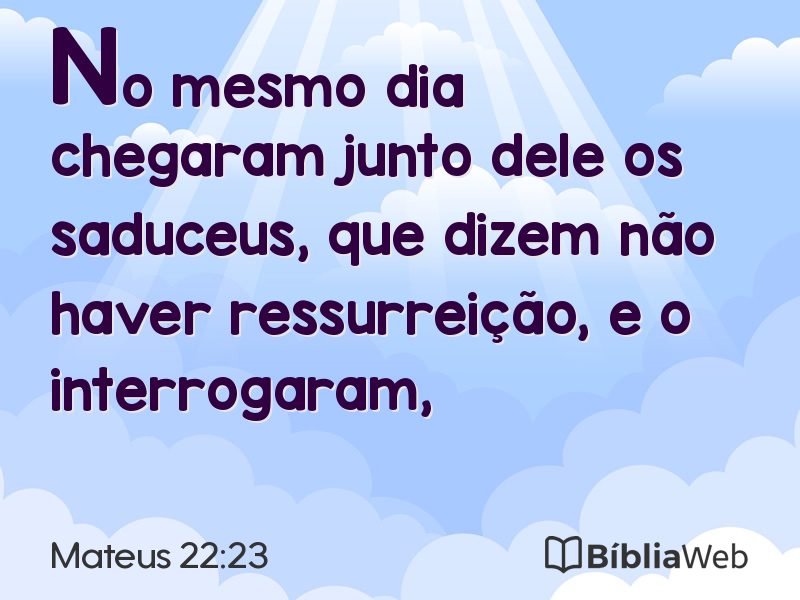 Mateus 22:23 em imagem para compartilhar