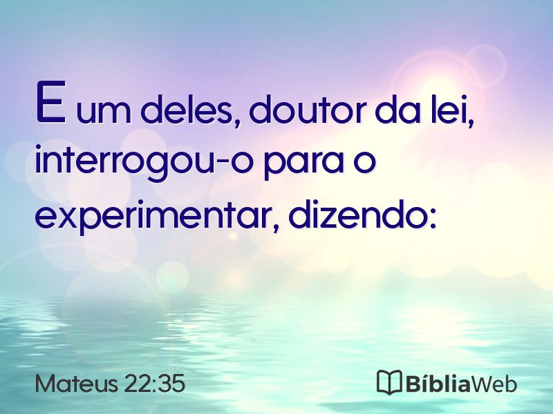 Mateus 22:35 em imagem para compartilhar