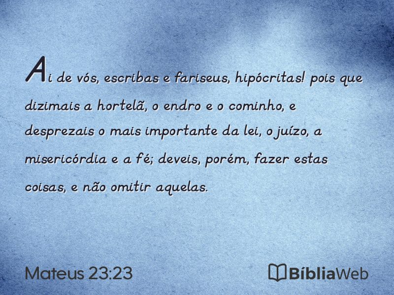 Mateus 23:23 em imagem para compartilhar