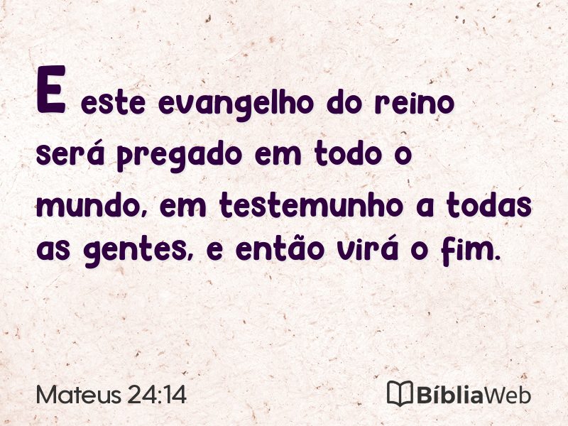 Mateus 24:14 em imagem para compartilhar
