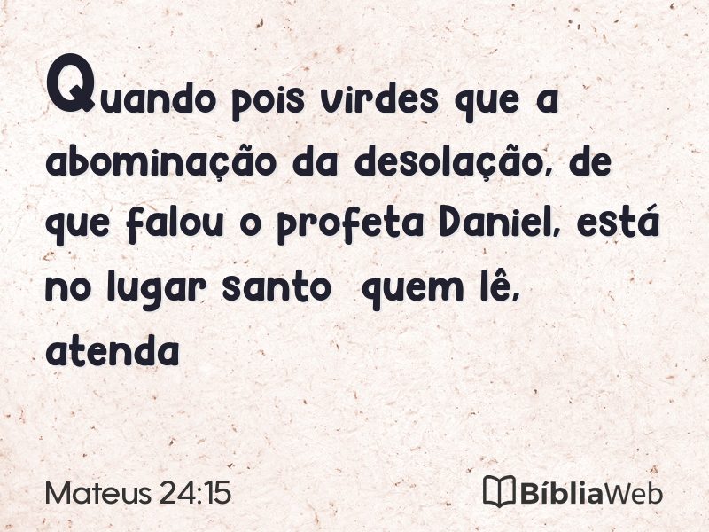 Mateus 24:15 em imagem para compartilhar