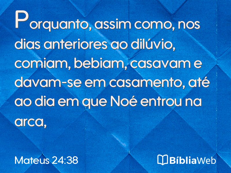 Mateus 24:38 em imagem para compartilhar