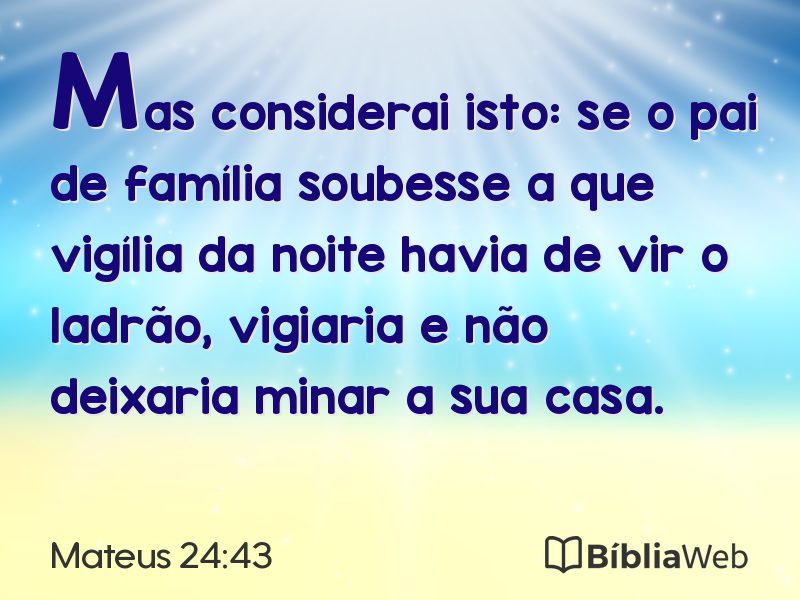 Mateus 24:43 em imagem para compartilhar