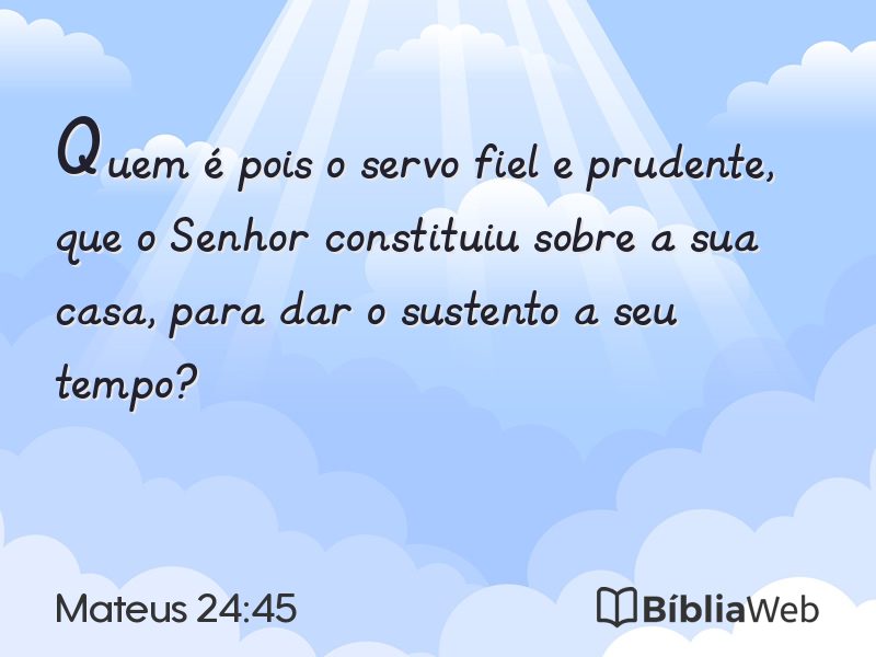 Mateus 24:45 em imagem para compartilhar