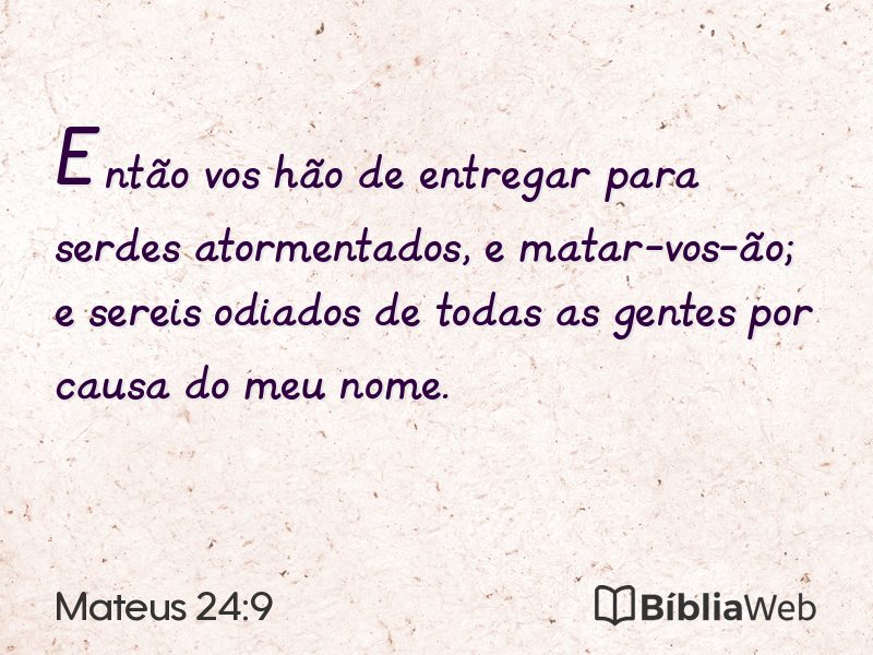 Mateus 24:9 em imagem para compartilhar