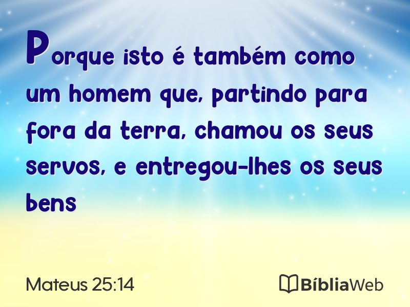 Mateus 25:14 em imagem para compartilhar