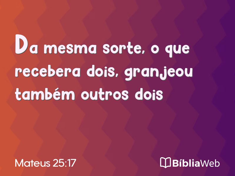 Mateus 25:17 em imagem para compartilhar