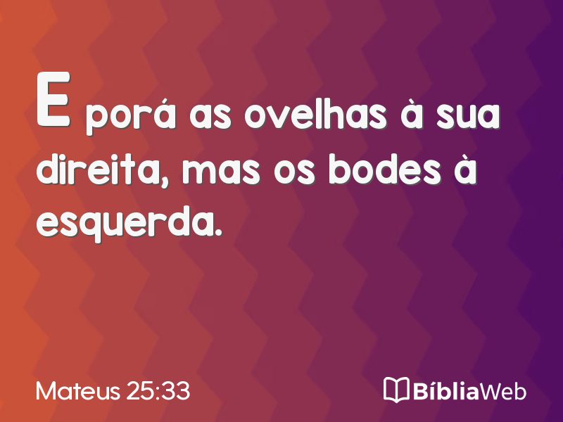 Mateus 25:33 em imagem para compartilhar