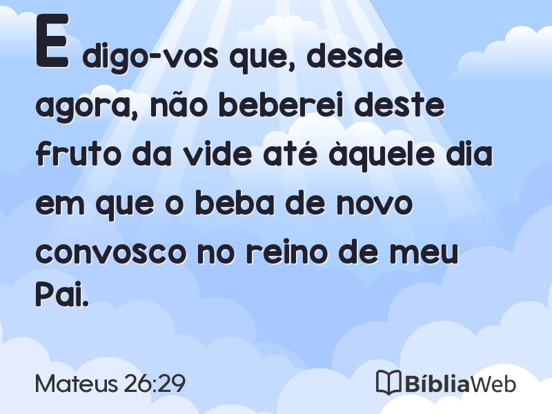 Mateus 26:29 em imagem para compartilhar