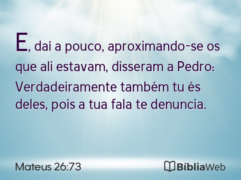Mateus 26:73 em imagem para compartilhar