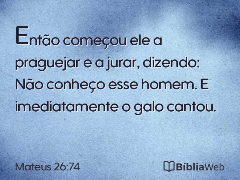 Mateus 26:74 em imagem para compartilhar