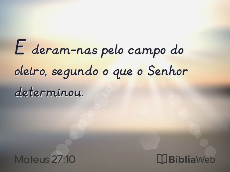 Mateus 27:10 em imagem para compartilhar