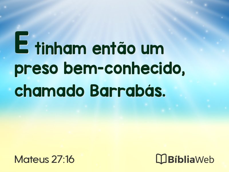 Mateus 27:16 em imagem para compartilhar