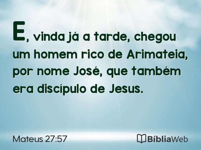 Mateus 27:57 em imagem para compartilhar