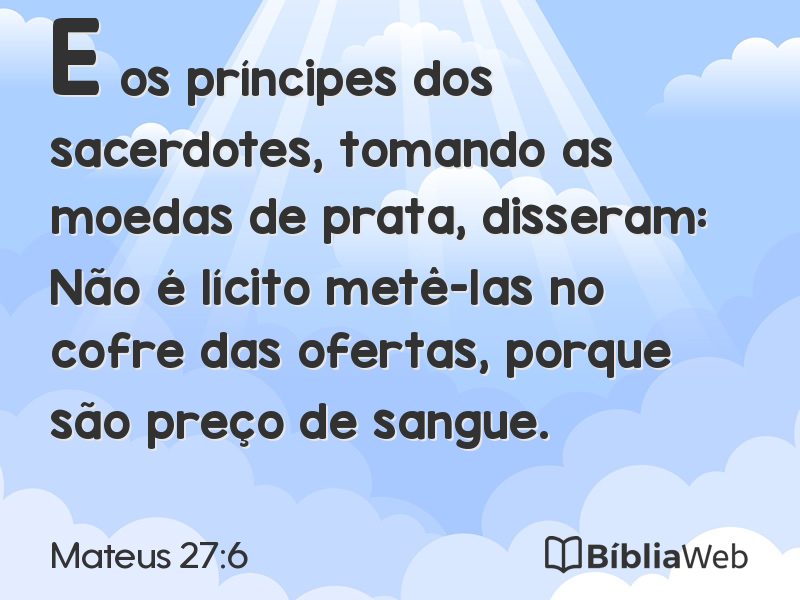 Mateus 27:6 em imagem para compartilhar