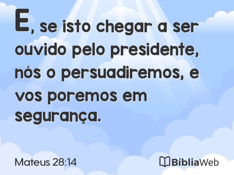 Mateus 28:14 em imagem para compartilhar