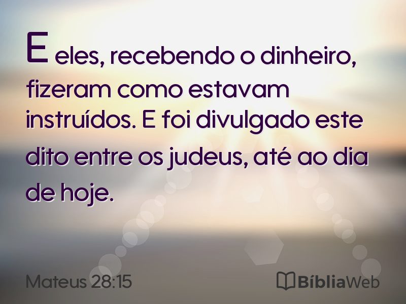 Mateus 28:15 em imagem para compartilhar