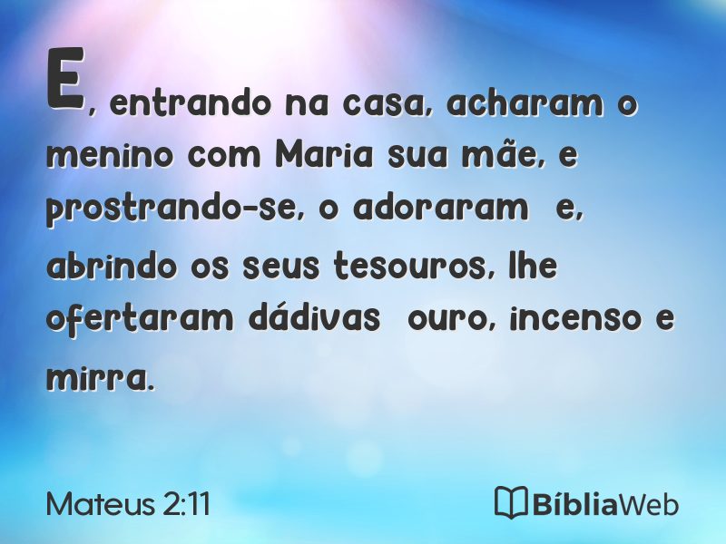 Mateus 2:11 em imagem para compartilhar