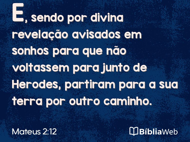 Mateus 2:12 em imagem para compartilhar