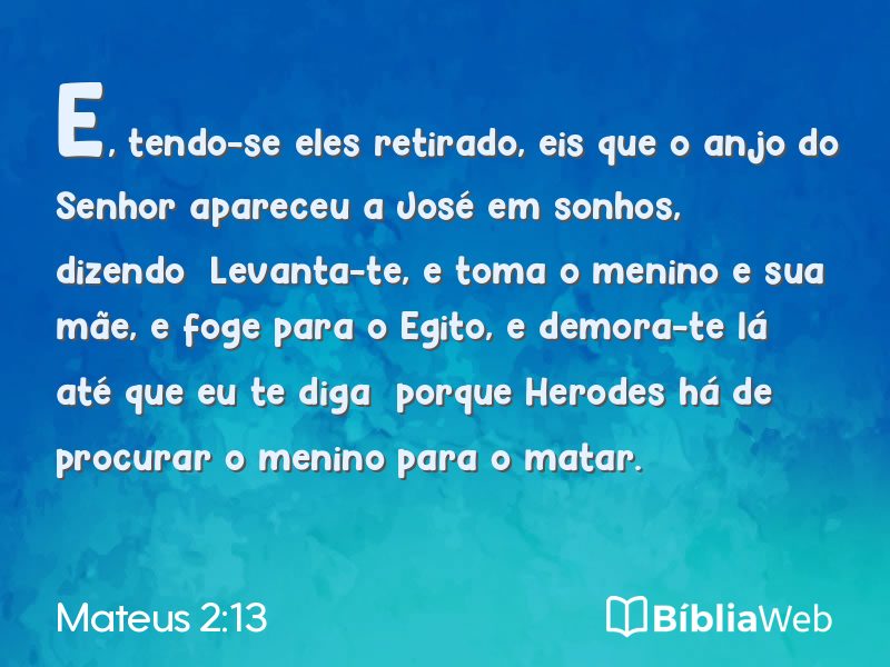 Mateus 2:13 em imagem para compartilhar