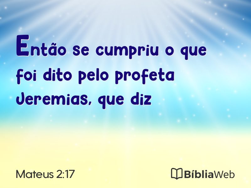 Mateus 2:17 em imagem para compartilhar