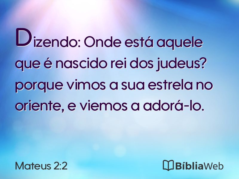 Mateus 2:2 em imagem para compartilhar