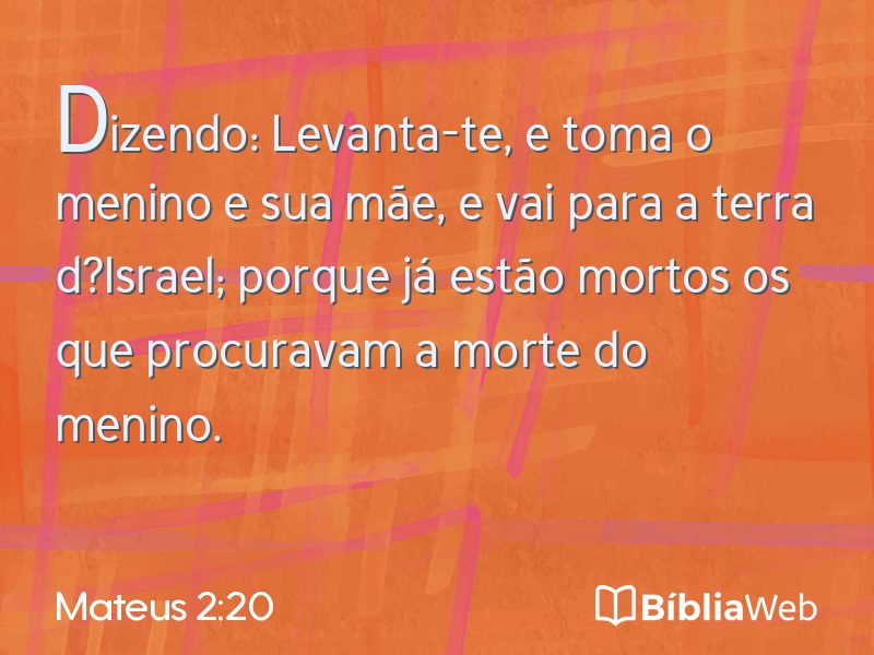 Mateus 2:20 em imagem para compartilhar