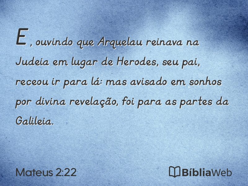 Mateus 2:22 em imagem para compartilhar